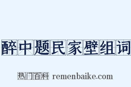 醉中题民家壁组词是什么意思的图片